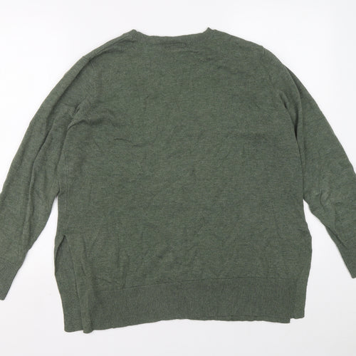 Style&co. Mens Green Crew Neck Cotton Pullover Jumper Size L