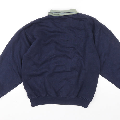 Bright Future Boys Blue Polyester Pullover Sweatshirt Size 12 Years Button - Ship