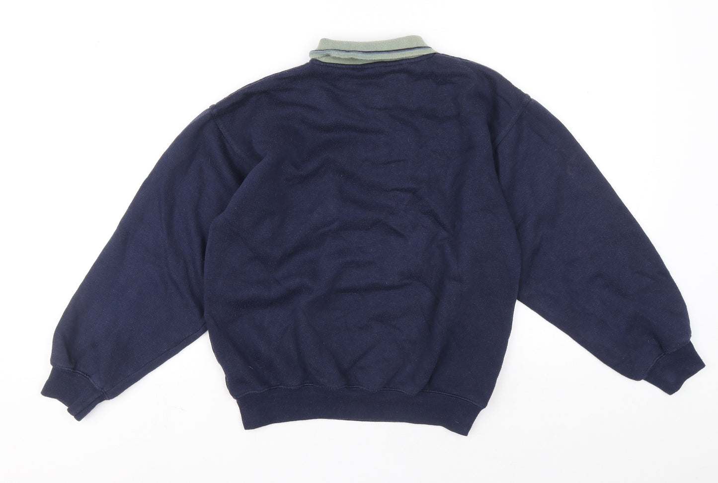 Bright Future Boys Blue Polyester Pullover Sweatshirt Size 12 Years Button - Ship