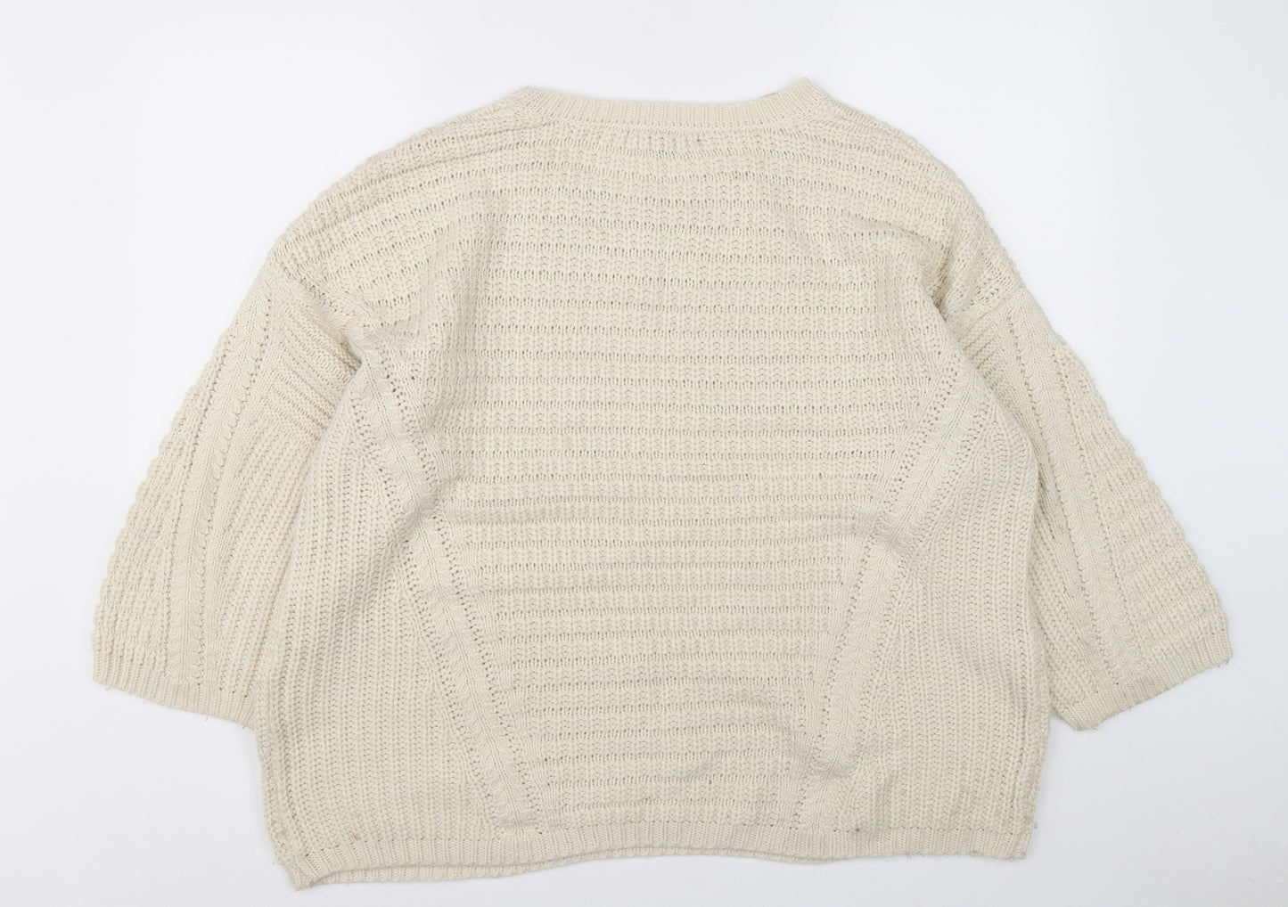 Atmophere Womens Beige Round Neck Acrylic Pullover Jumper Size 14