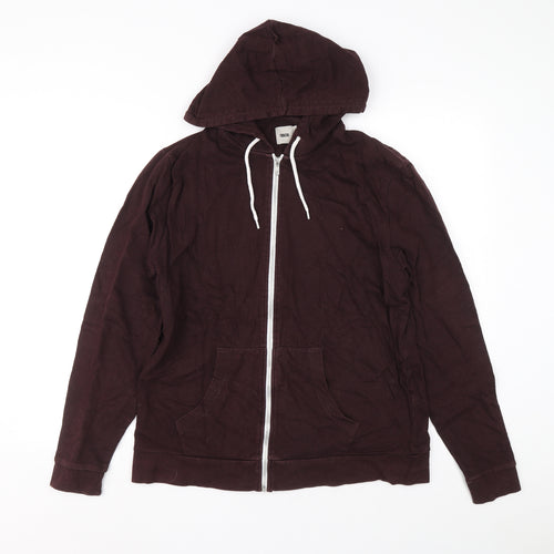 Primark Mens Brown Cotton Full Zip Hoodie Size L