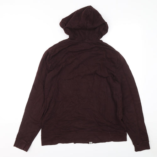 Primark Mens Brown Cotton Full Zip Hoodie Size L
