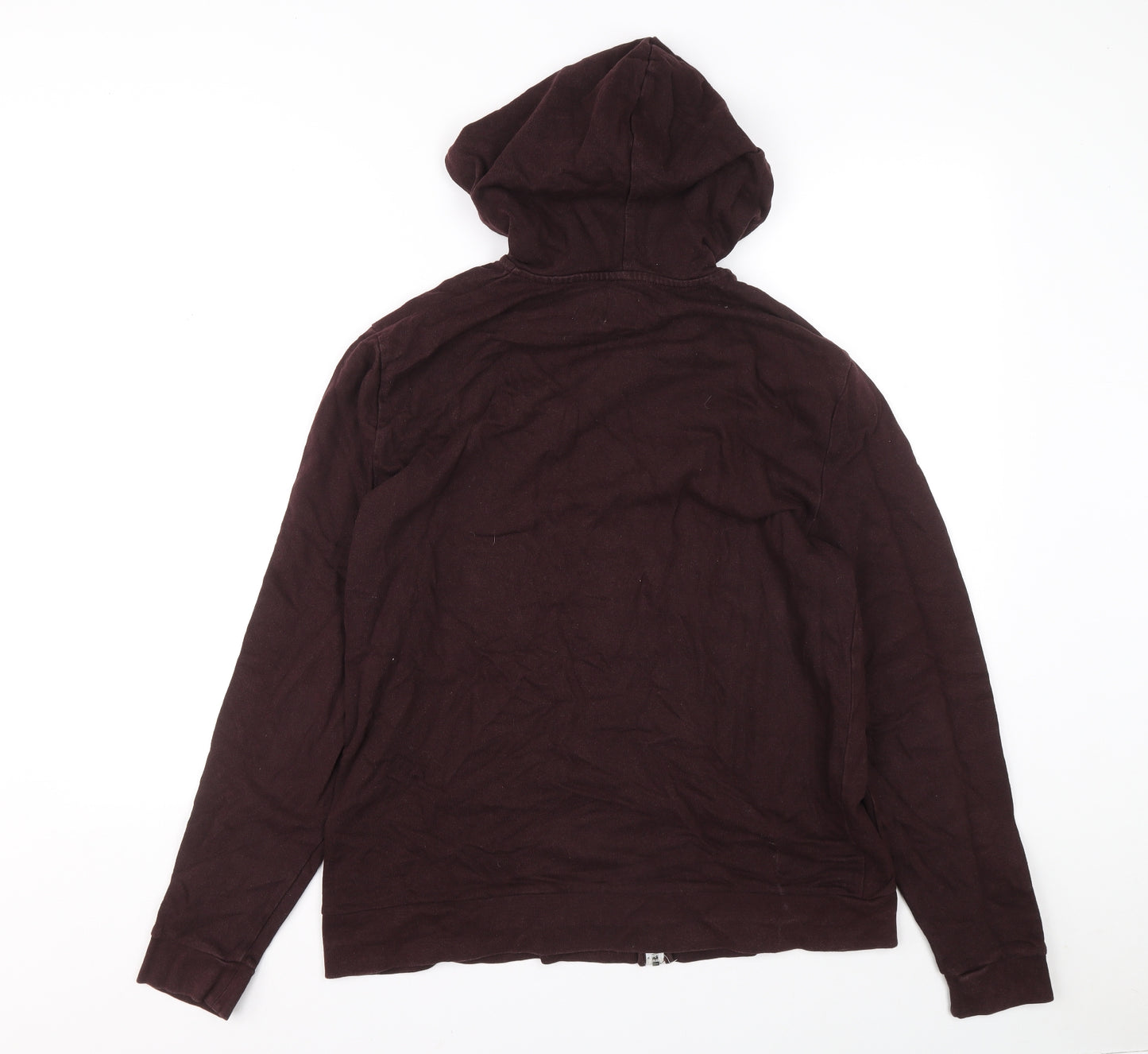 Primark Mens Brown Cotton Full Zip Hoodie Size L