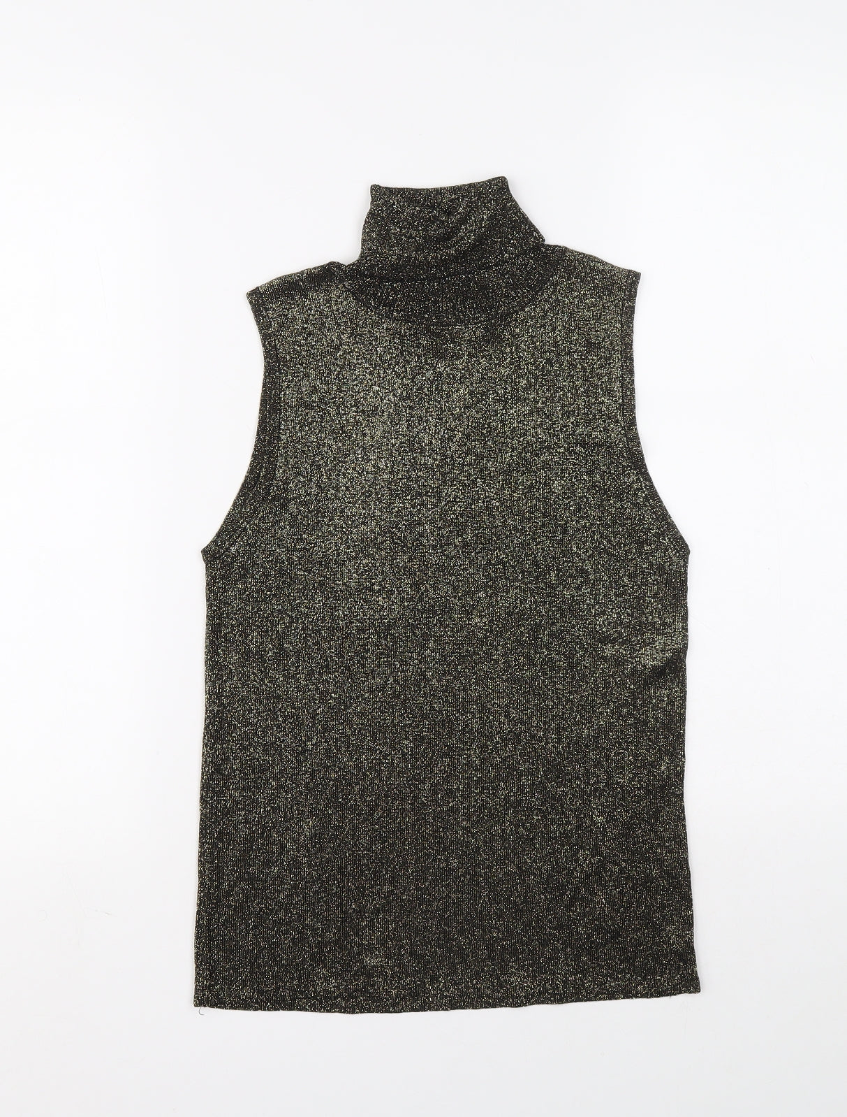 OPUS Womens Silver Viscose Basic Tank Size L Roll Neck