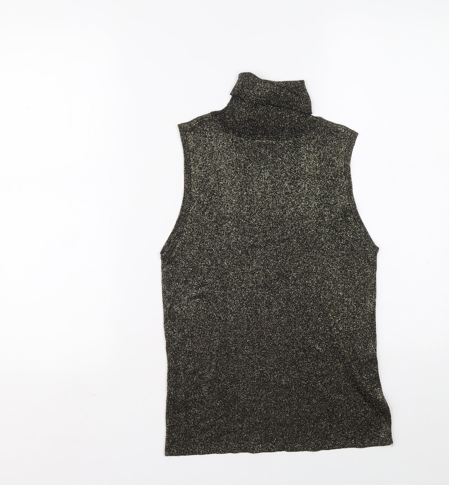 OPUS Womens Silver Viscose Basic Tank Size L Roll Neck