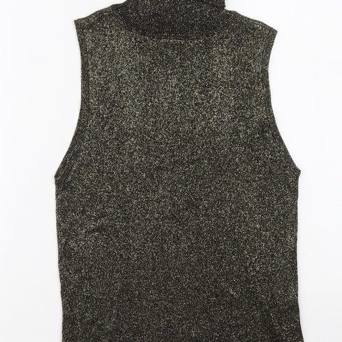 OPUS Womens Silver Viscose Basic Tank Size L Roll Neck
