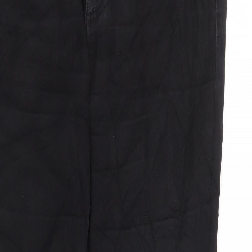 F&F Womens Black Cotton Bootcut Jeans Size 12 L31 in Regular Zip
