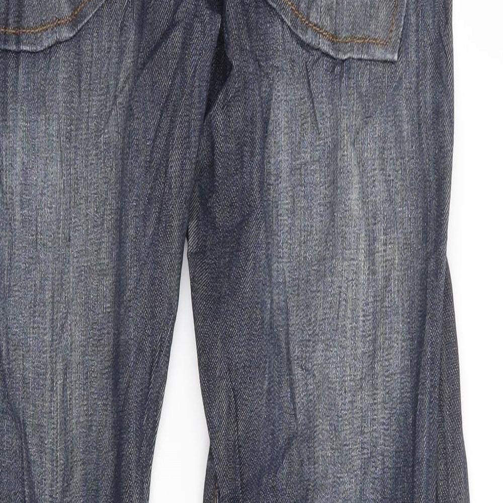 Preworn Mens Blue Cotton Straight Jeans Size 32 in L33 in Regular Button