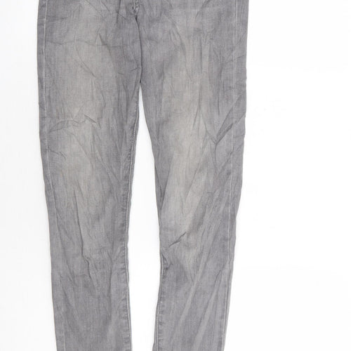 VERO MODA Womens Grey Cotton Skinny Jeans Size S L30 in Regular Zip