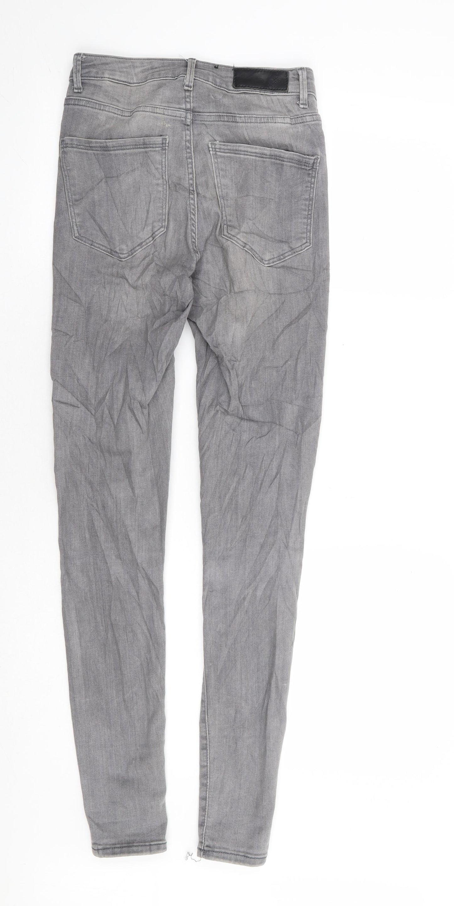 VERO MODA Womens Grey Cotton Skinny Jeans Size S L30 in Regular Zip