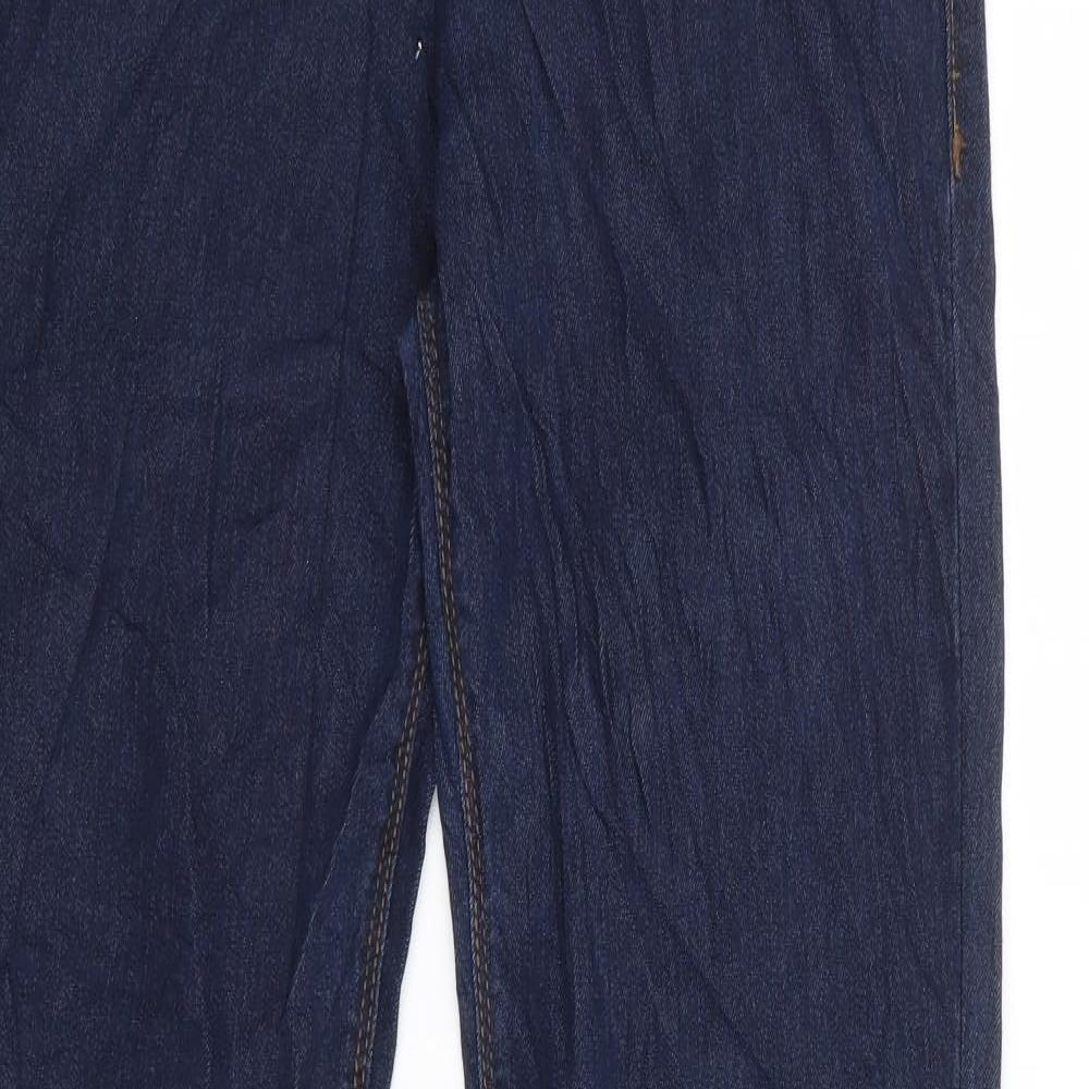 Primark Womens Blue Cotton Bootcut Jeans Size 12 L32 in Regular Zip