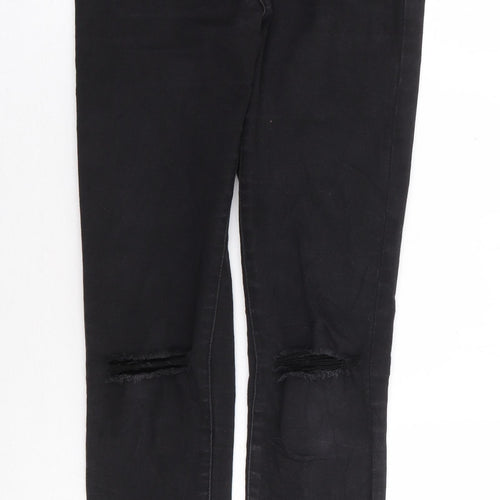 Primark Womens Black Cotton Skinny Jeans Size 8 L28 in Regular Zip