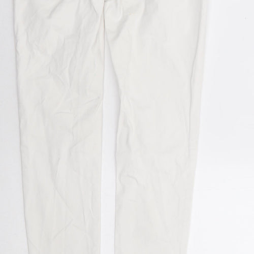 Mango Womens White Cotton Skinny Jeans Size 6 L29 in Extra-Slim Zip