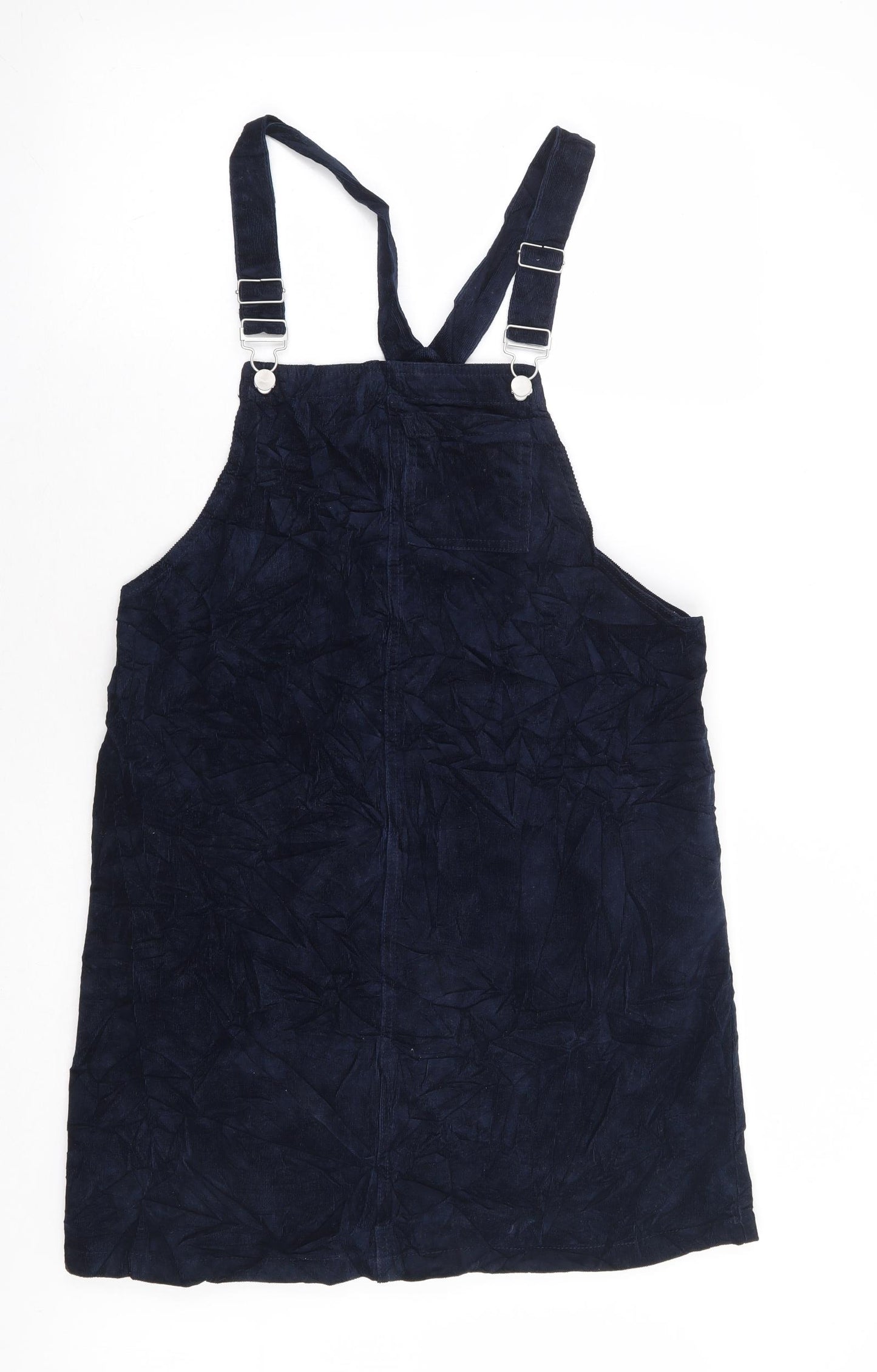TU Womens Blue Cotton Pinafore/Dungaree Dress Size 12 Button