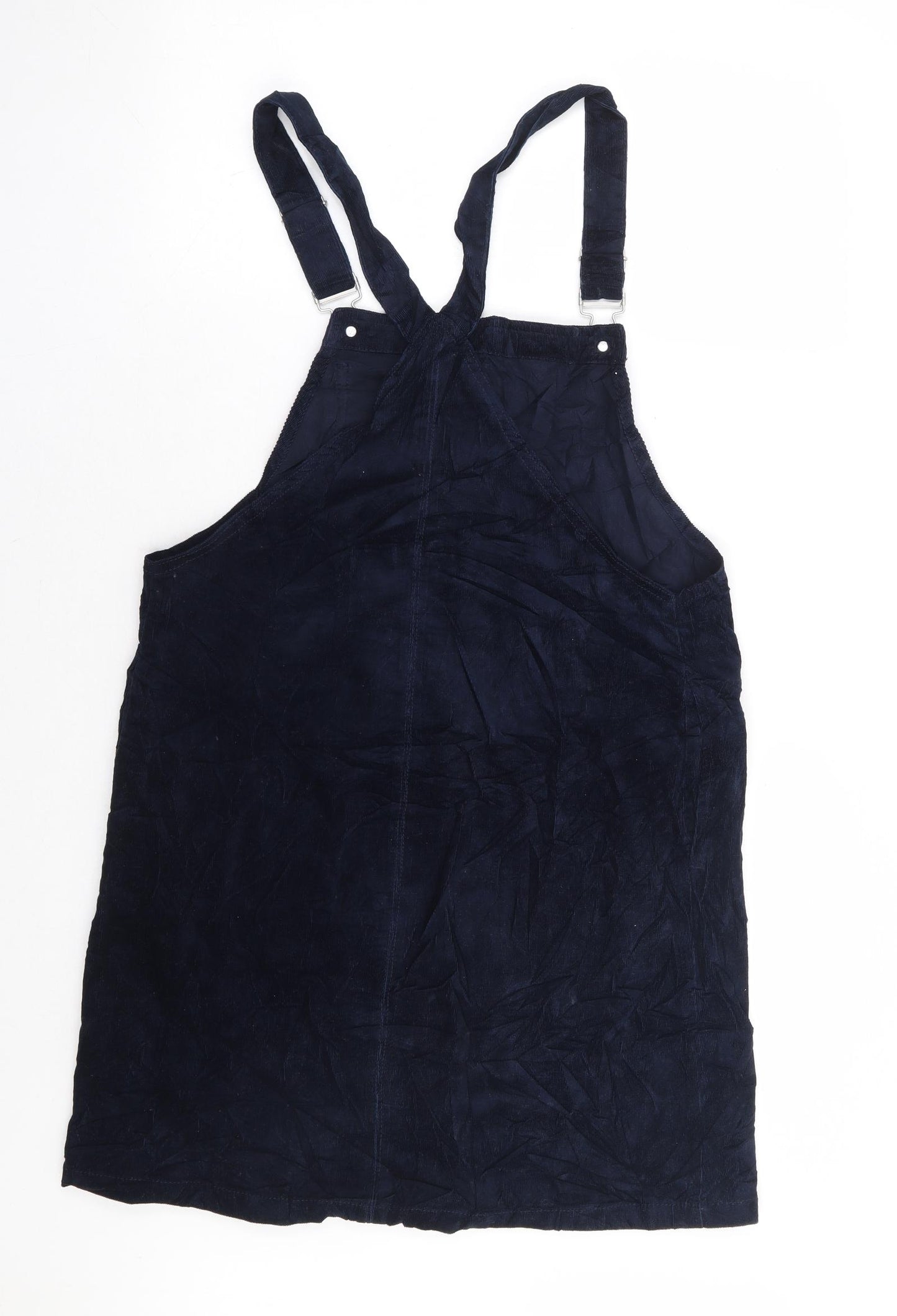 TU Womens Blue Cotton Pinafore/Dungaree Dress Size 12 Button