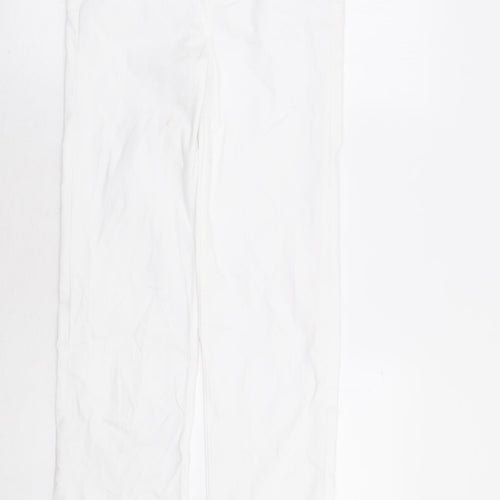 Marks and Spencer Womens White Lyocell Straight Jeans Size 8 L32 in Regular Zip - Supersoft