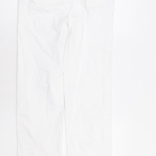 Marks and Spencer Womens White Lyocell Straight Jeans Size 8 L32 in Regular Zip - Supersoft
