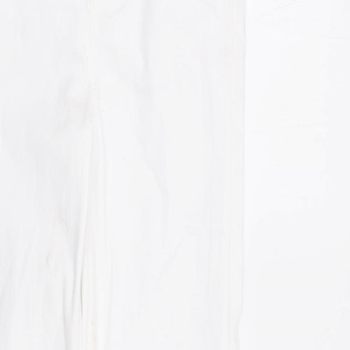 Marks and Spencer Womens White Lyocell Straight Jeans Size 8 L32 in Regular Zip - Supersoft