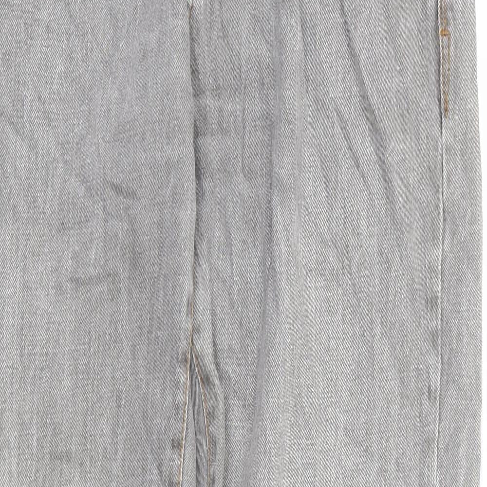 Manatray Mens Grey Cotton Straight Jeans Size 32 in L32 in Regular Button