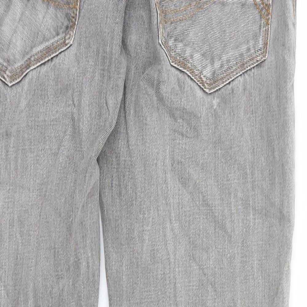 Manatray Mens Grey Cotton Straight Jeans Size 32 in L32 in Regular Button