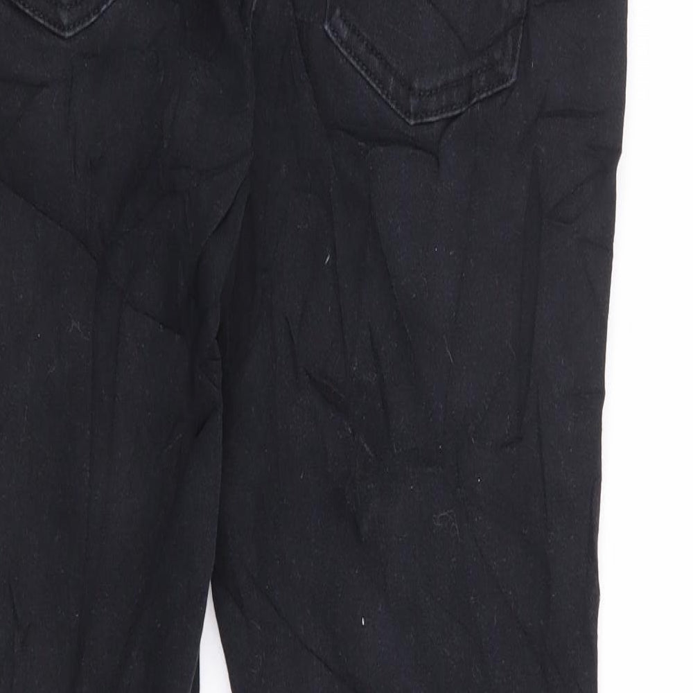 NEXT Womens Black Cotton Skinny Jeans Size 12 L28 in Regular Zip