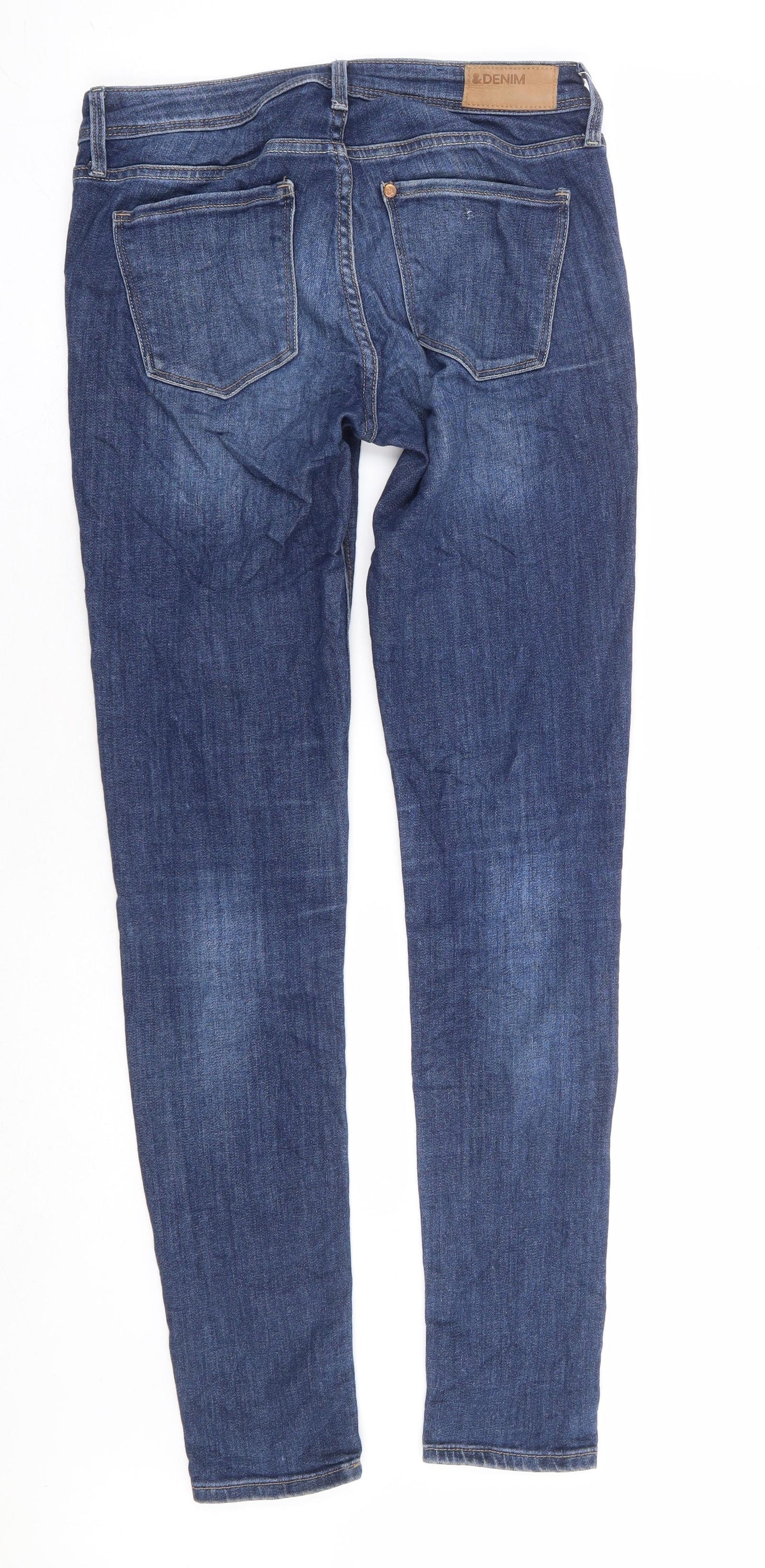 H&M Womens Blue Cotton Skinny Jeans Size 28 in L32 in Extra-Slim Zip