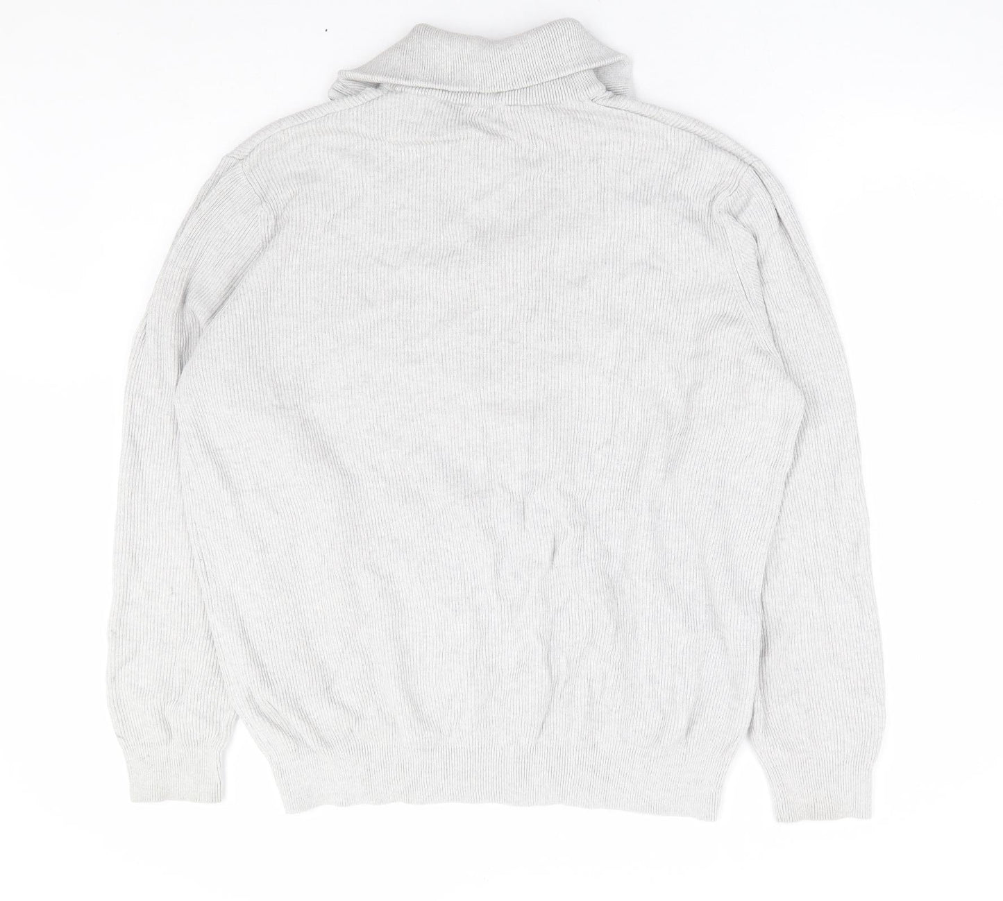 George Mens Grey Collared Cotton Pullover Jumper Size 2XL