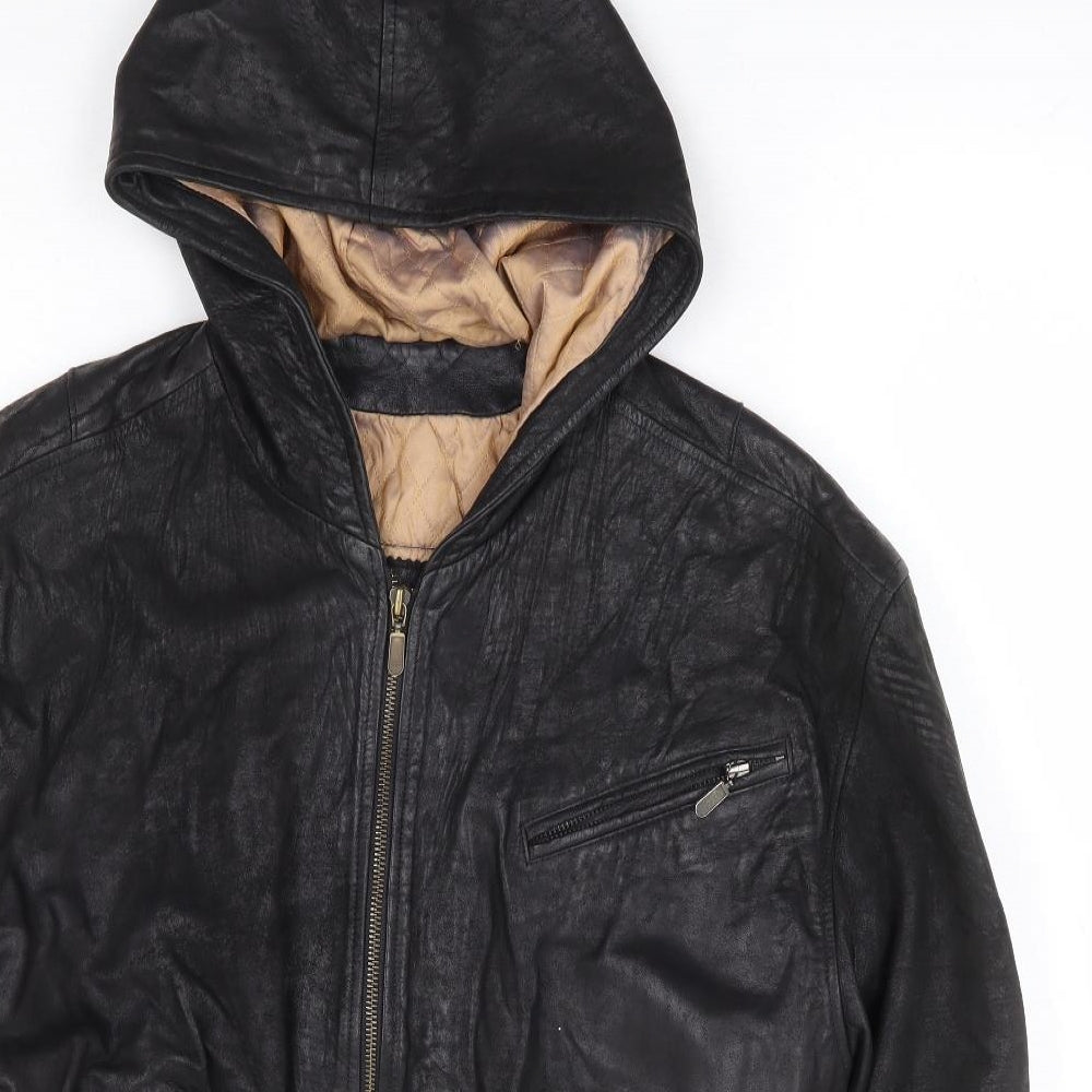 Preworn Mens Black Bomber Jacket Jacket Size M Zip