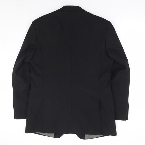F&F Mens Black Polyester Jacket Suit Jacket Size 40
