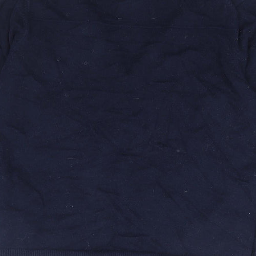 Zara Womens Blue V-Neck Cotton Cardigan Jumper Size 8