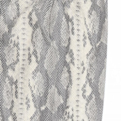 Primark Womens Beige Animal Print Polyester Trousers Size 10 L27 in Regular Zip - Snake Skin Print