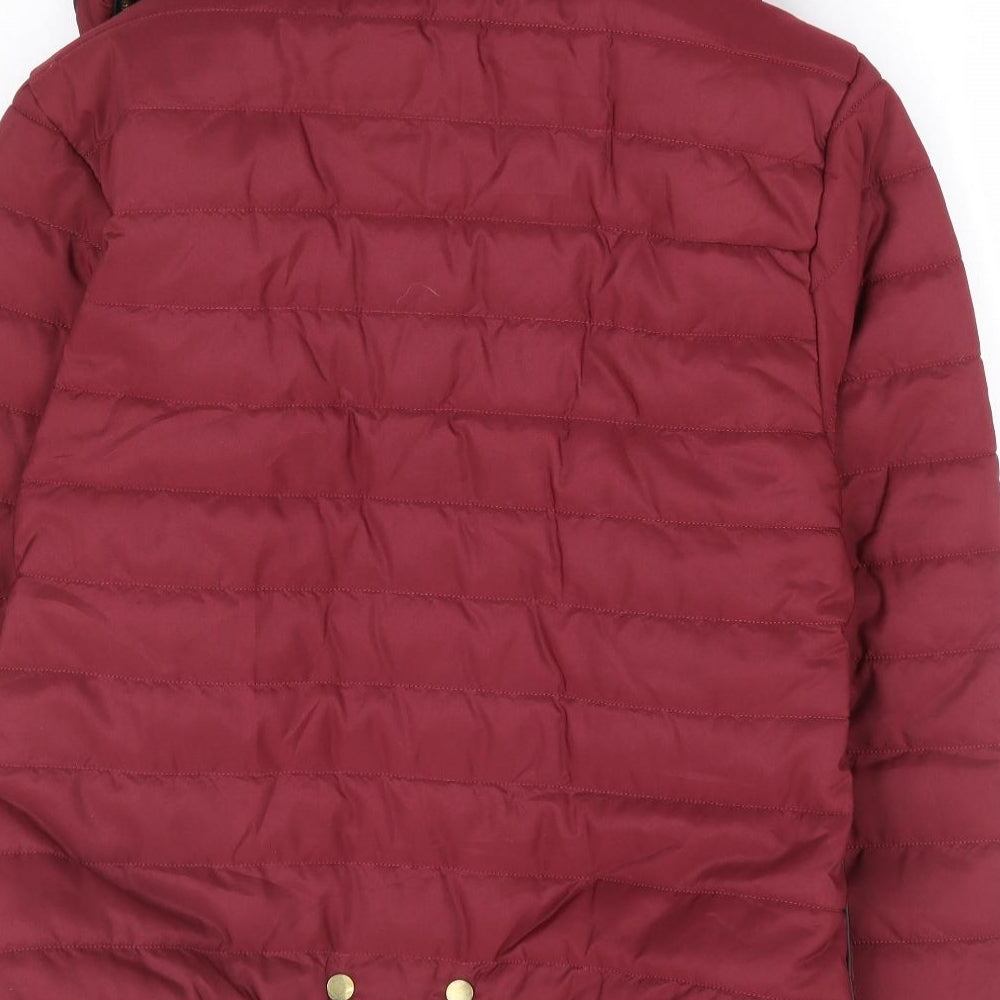 Rising Womens Red Puffer Jacket Jacket Size L Zip