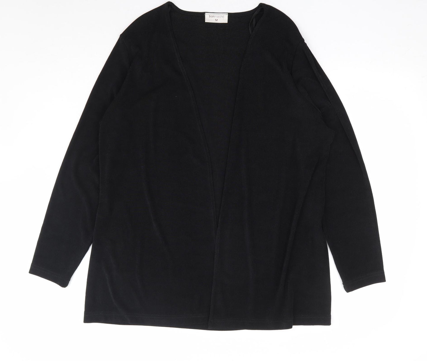Bonmarché Womens Black V-Neck Polyester Cardigan Jumper Size M