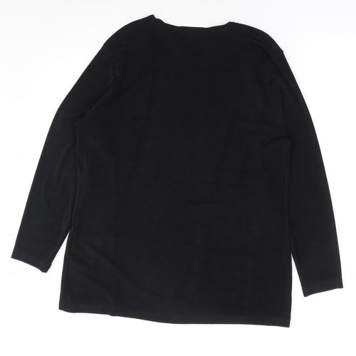 Bonmarché Womens Black V-Neck Polyester Cardigan Jumper Size M
