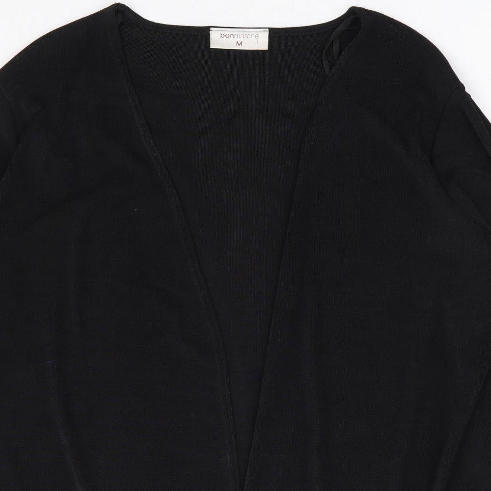 Bonmarché Womens Black V-Neck Polyester Cardigan Jumper Size M