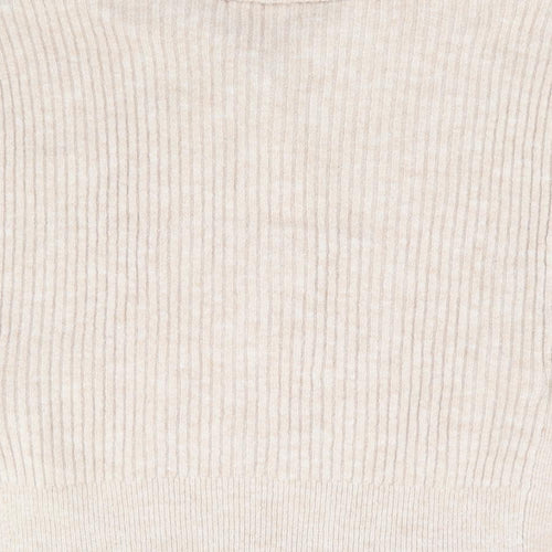 Primark Womens Beige V-Neck Acrylic Vest Jumper Size 10 - Ribbed