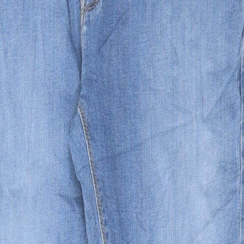 Marks and Spencer Mens Blue Cotton Skinny Jeans Size 34 in L29 in Regular Button