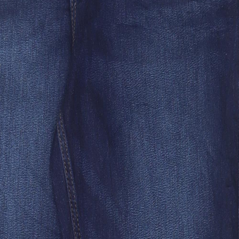 Marks and Spencer Womens Blue Cotton Skinny Jeans Size 16 L28 in Regular Button