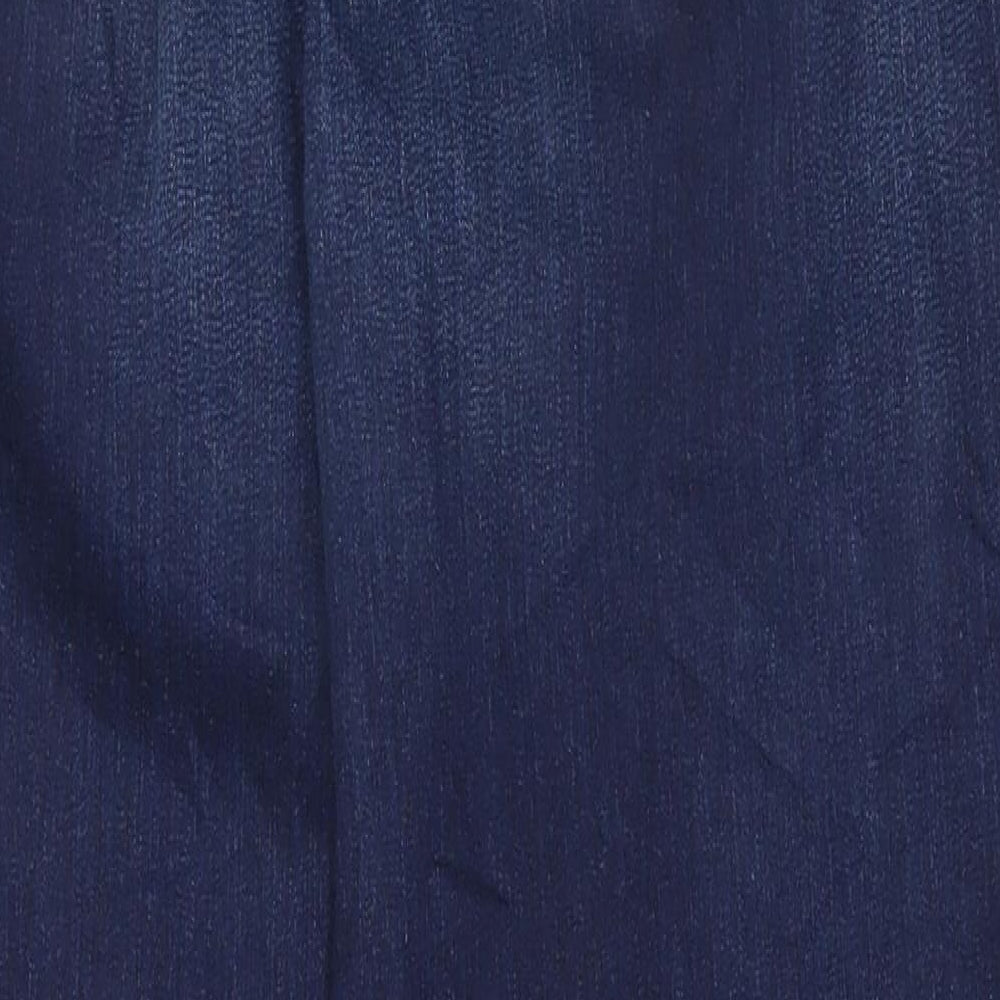Marks and Spencer Womens Blue Cotton Skinny Jeans Size 16 L28 in Regular Button