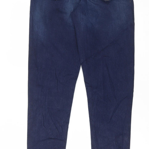 Marks and Spencer Womens Blue Cotton Skinny Jeans Size 8 L31 in Regular Button
