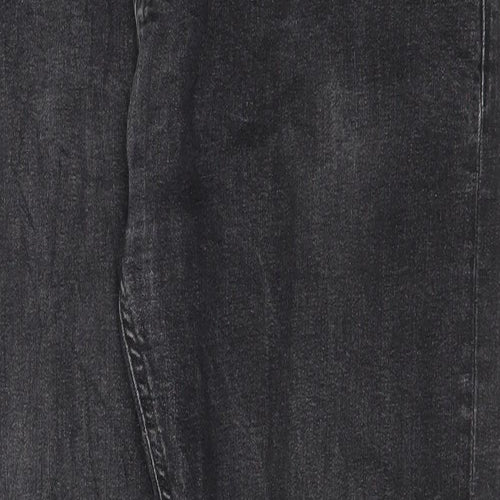 Marks and Spencer Mens Grey Cotton Straight Jeans Size 36 in L30 in Slim Button