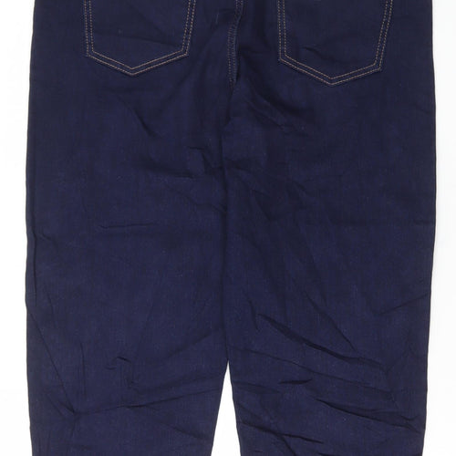 Marks and Spencer Womens Blue Cotton Cropped Jeans Size 18 L22 in Regular Button