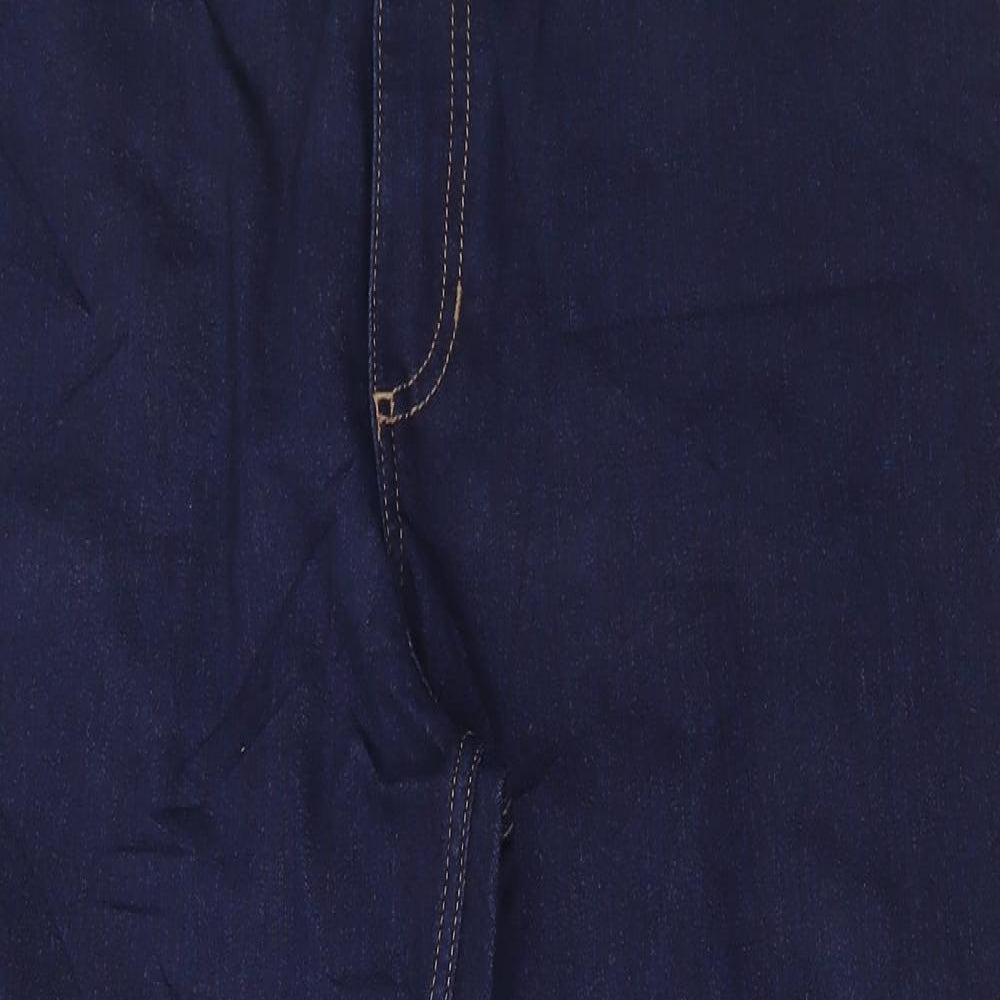 Marks and Spencer Womens Blue Cotton Cropped Jeans Size 18 L22 in Regular Button