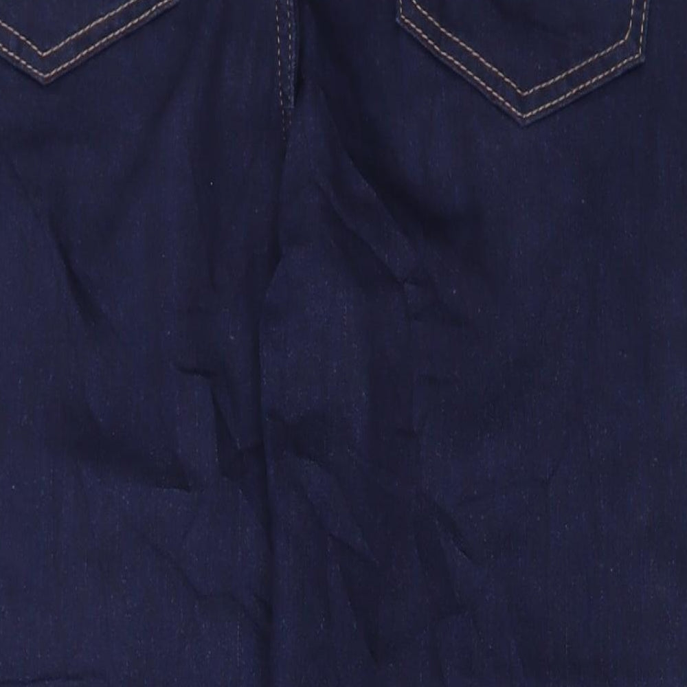 Marks and Spencer Womens Blue Cotton Cropped Jeans Size 18 L22 in Regular Button