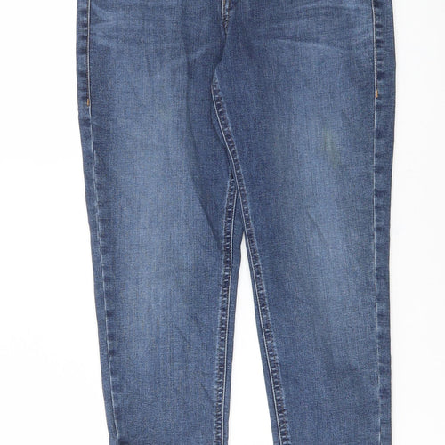 Marks and Spencer Womens Blue Cotton Skinny Jeans Size 8 L26 in Regular Button