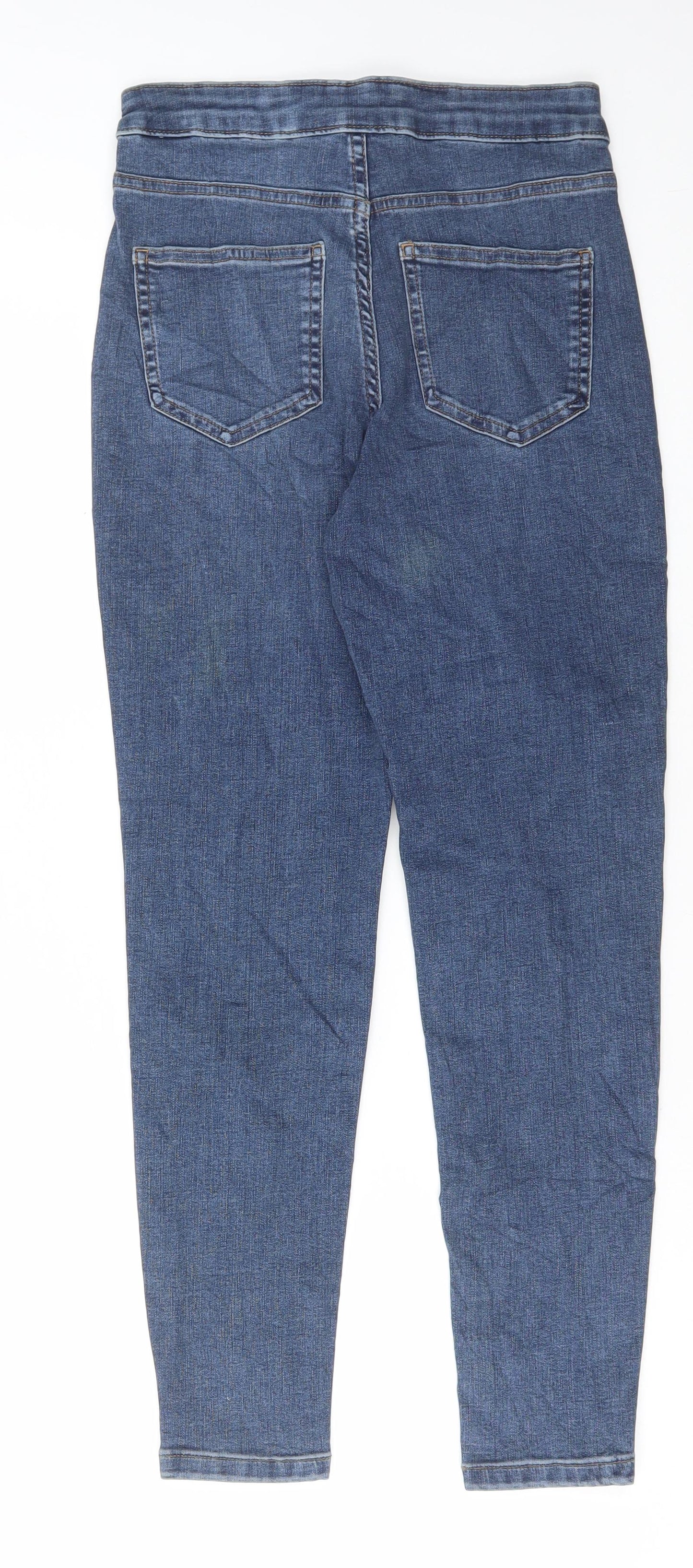 Marks and Spencer Womens Blue Cotton Skinny Jeans Size 8 L26 in Regular Button
