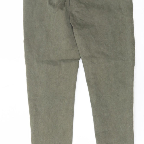 Marks and Spencer Womens Green Cotton Skinny Jeans Size 10 L31 in Regular Button