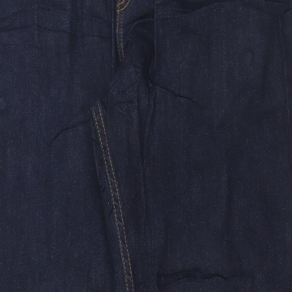 Marks and Spencer Mens Blue Cotton Straight Jeans Size 44 in L33 in Regular Button