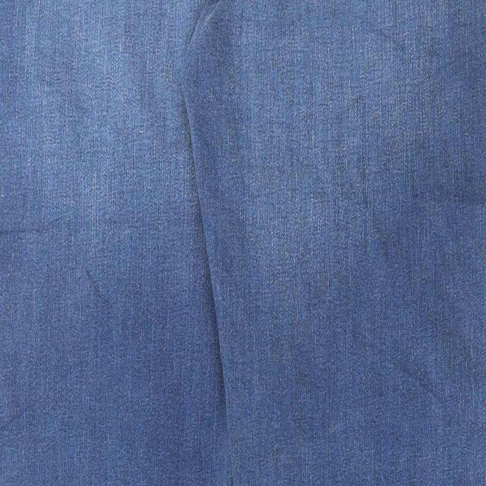 Marks and Spencer Womens Blue Cotton Straight Jeans Size 16 L31 in Regular Button