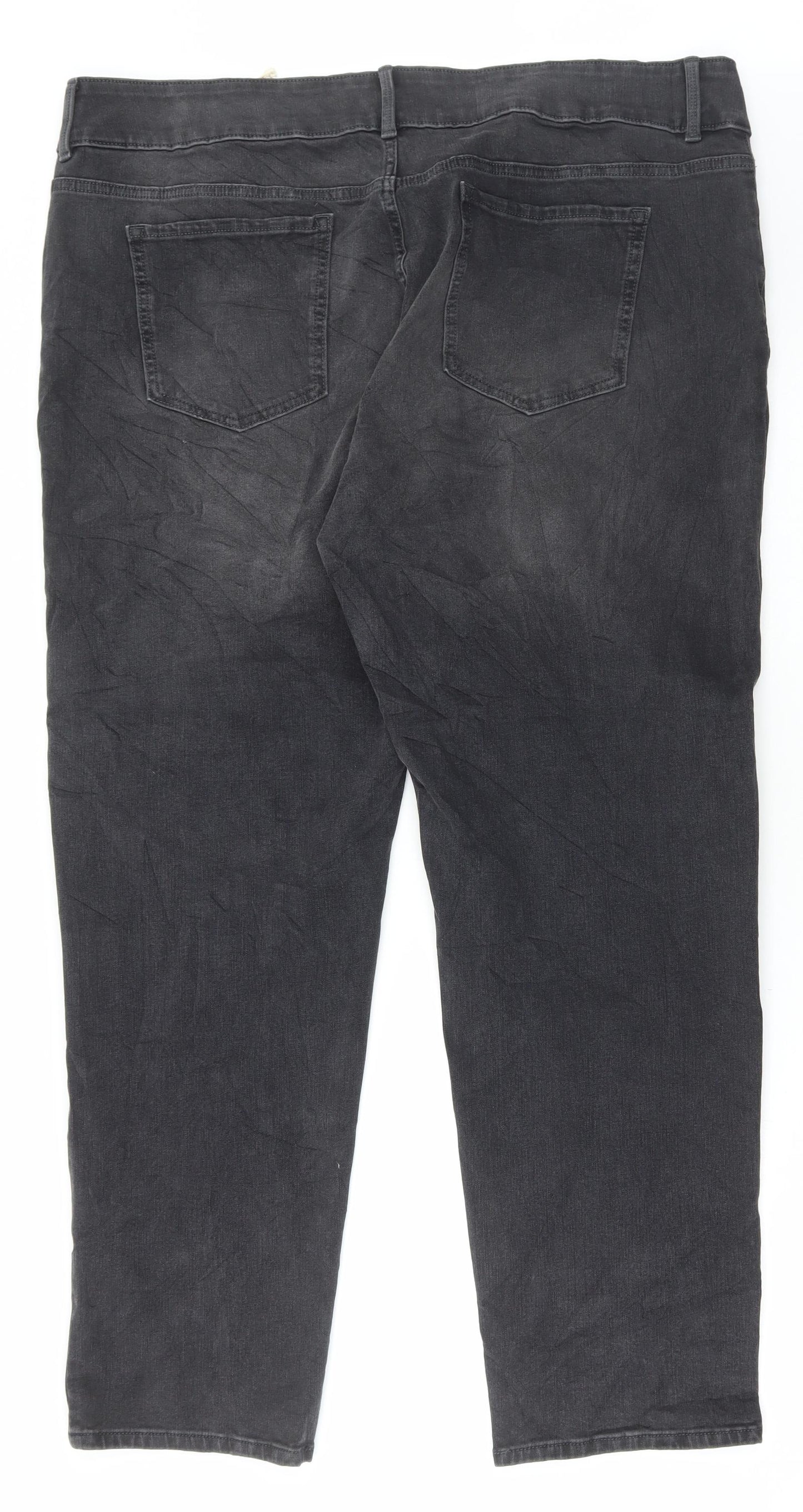 Marks and Spencer Womens Grey Cotton Mom Jeans Size 24 L31 in Regular Button